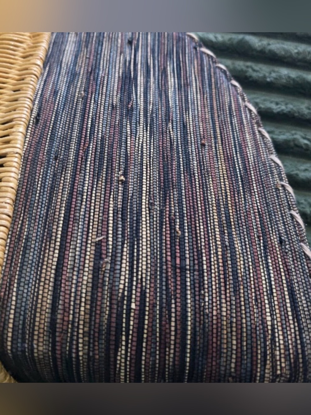 Vintage Wicker Handbag  features prominent bamboo handles - Picture 3 of 8